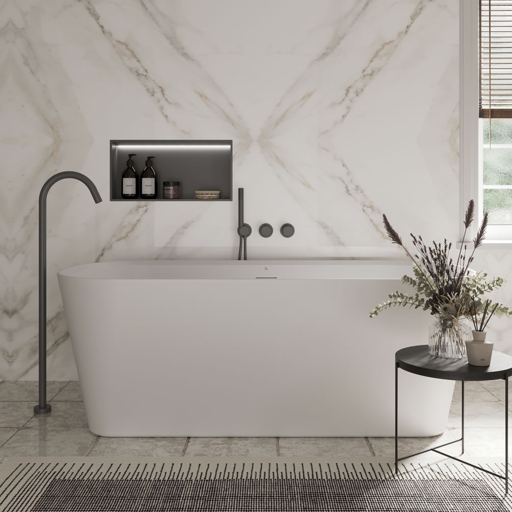 Crosswater Carne Petite Matt White 1500mm Freestanding Bath